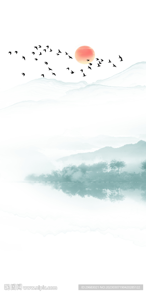 人气 意境玄关山水 tIF分层