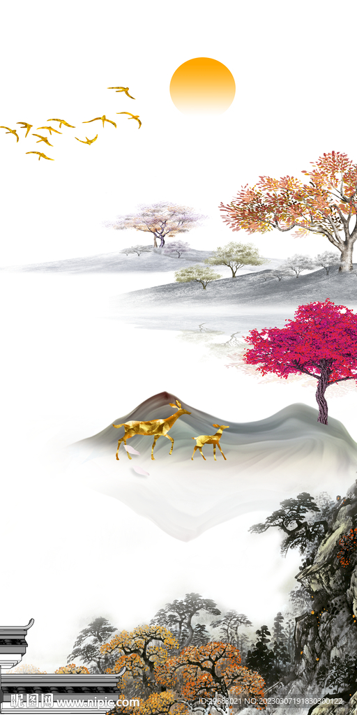 人气 新款简意山水 tIf分层