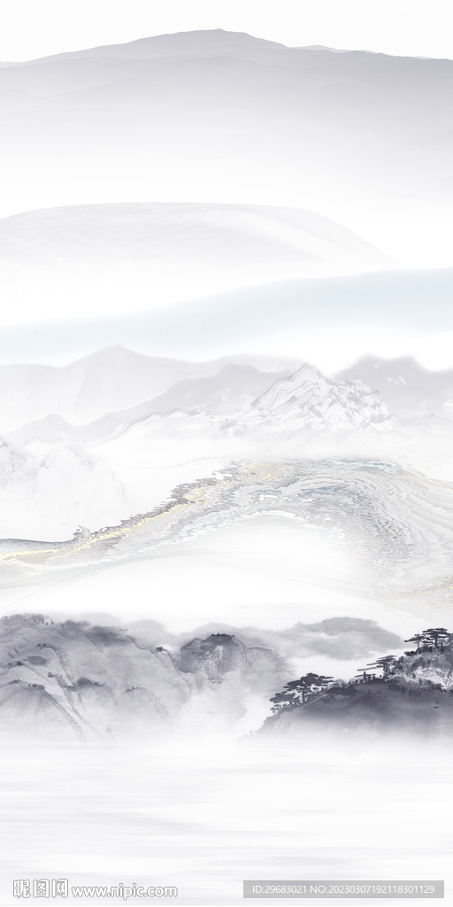 大气 新款简意山水 tIf分层