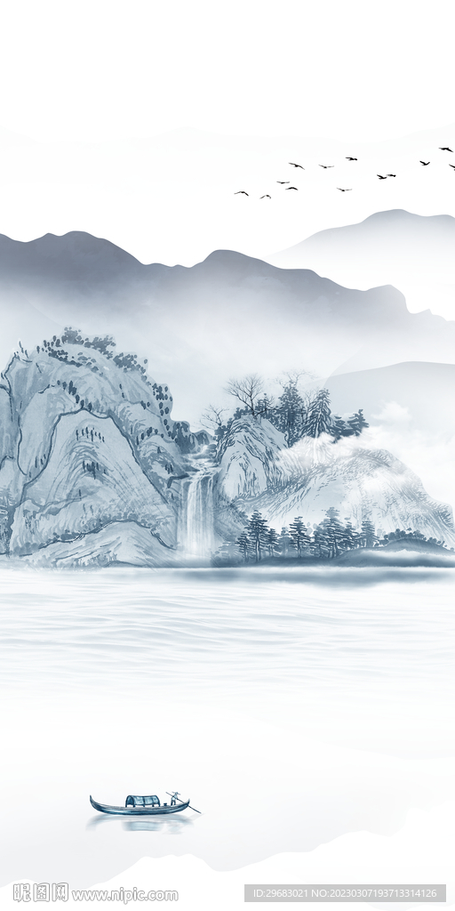 人气 玄关简意山水 tIf分层