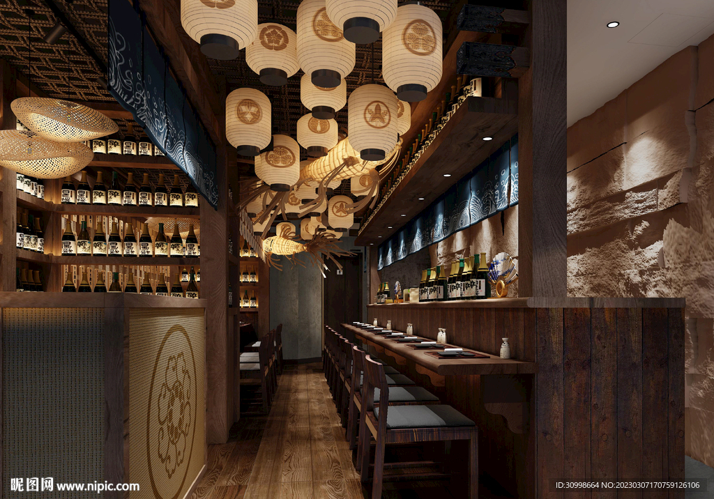 日式餐厅效果图