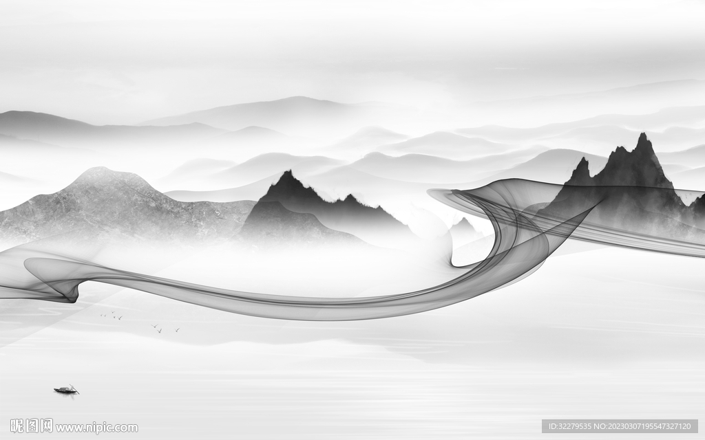 高档 热门简约山水 TiF分层