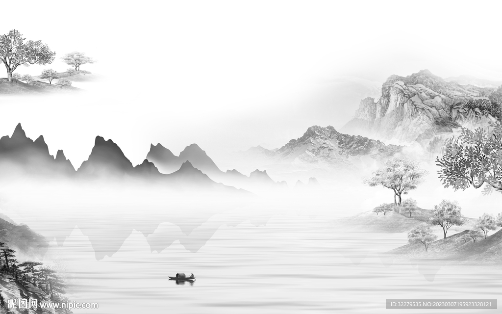 现代 热门简约山水 TiF分层