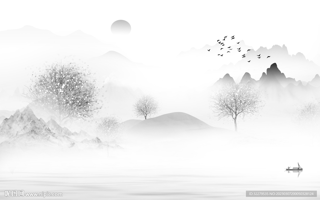 人气 热门简约山水 TiF分层