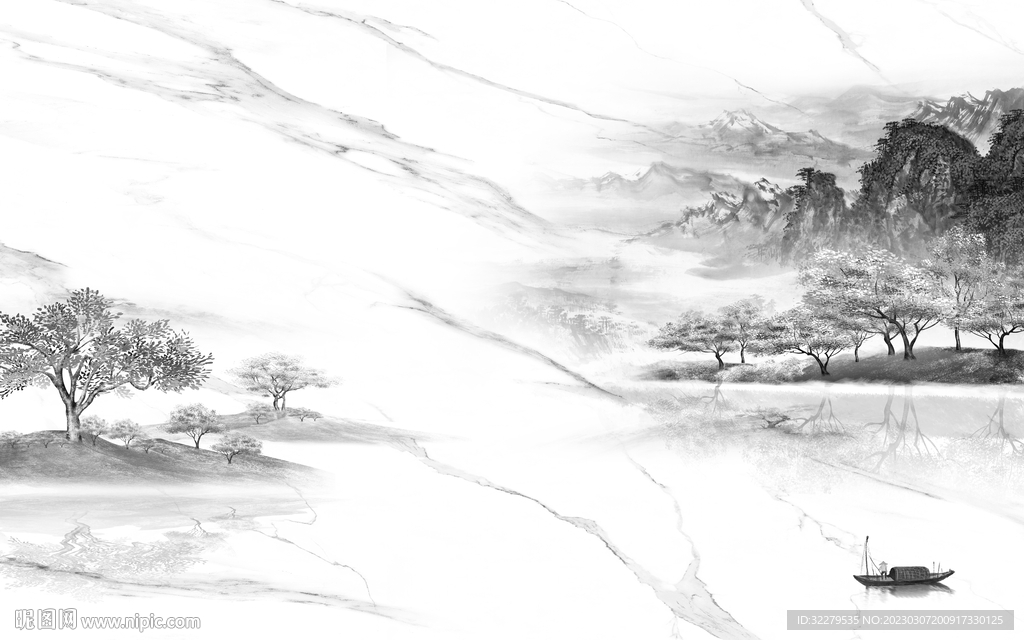 别墅 热销灰色山水 TiF分层