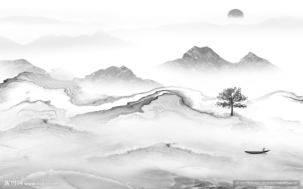 最 新式简约山水 TiF分层