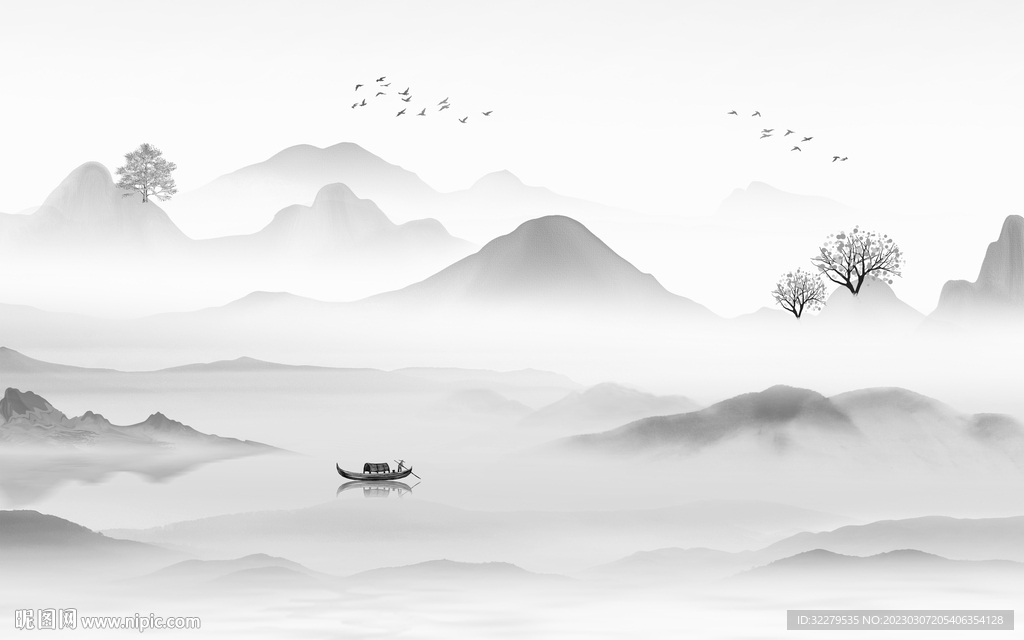 高档 新式简约山水 TiF分层