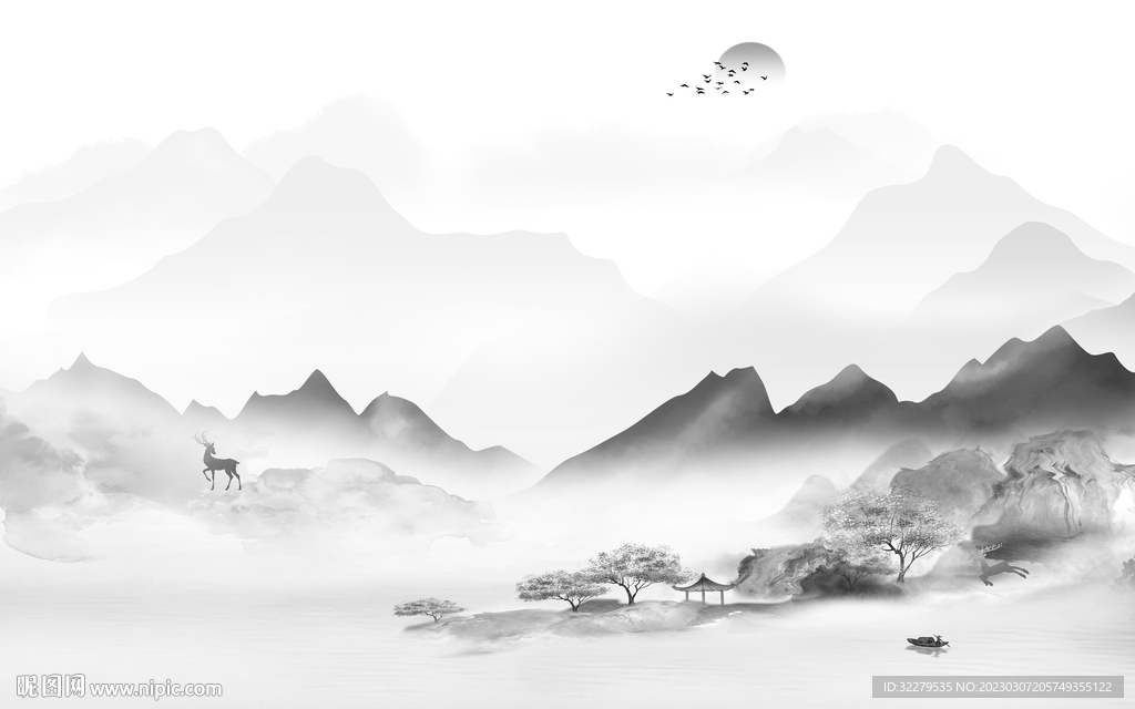 人气 新式简约山水 TiF分层