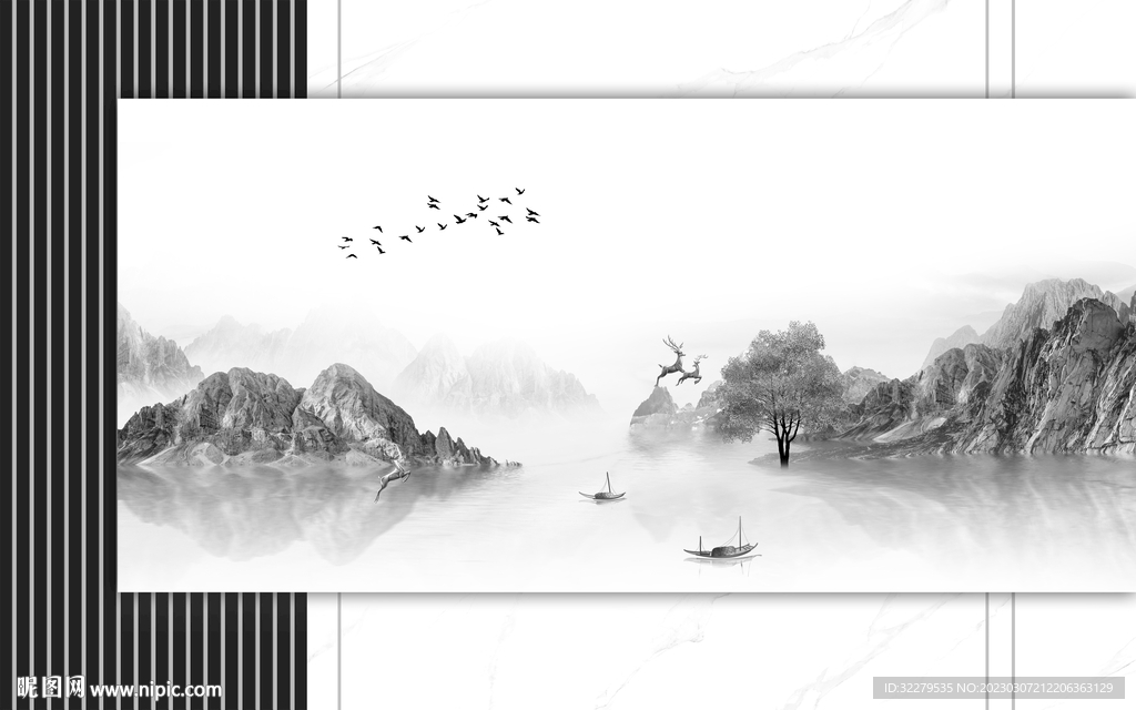 电视 人气中式山水 TiF分层