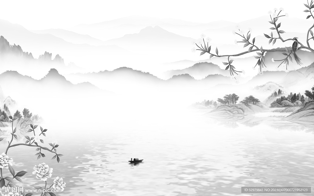 大气 新式简约山水 tif分层