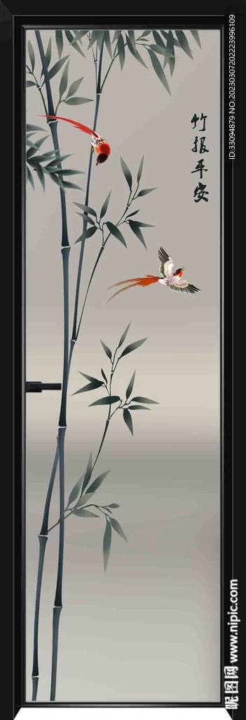 高清分层透明底平开门打印图