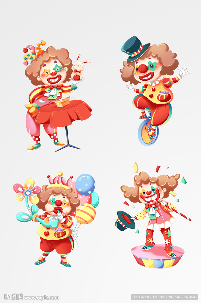 愚人节小丑可爱卡通节日营销活动