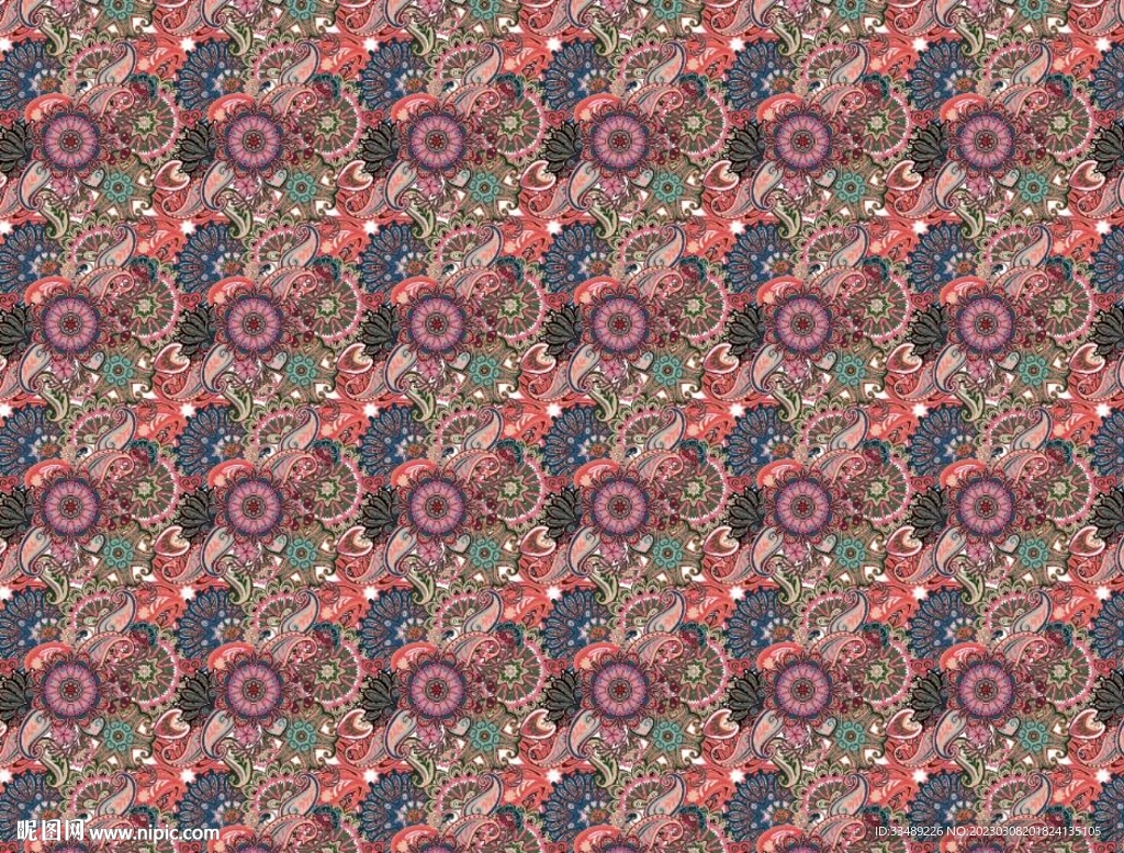 方巾腰果佩斯利