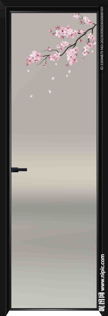 高清分层透明底平开门打印图