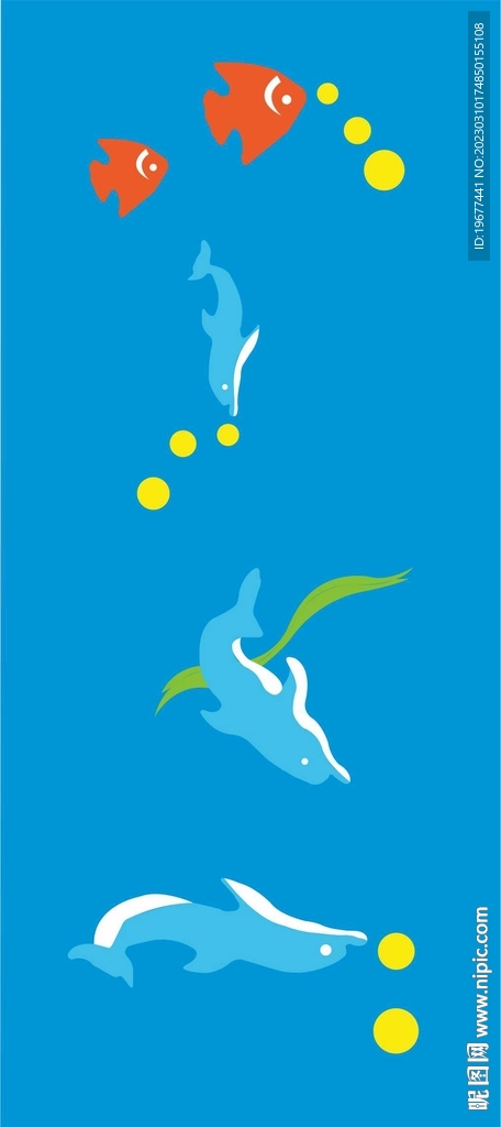 塑胶地面海豚图案素材平面图