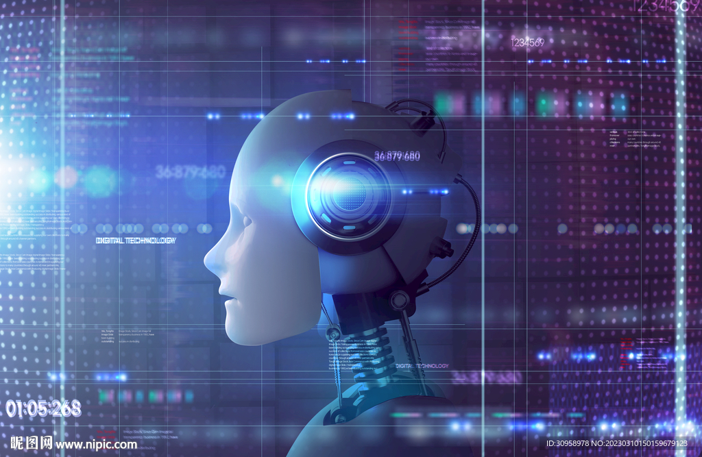 AI机器人未来科技海报模板设计