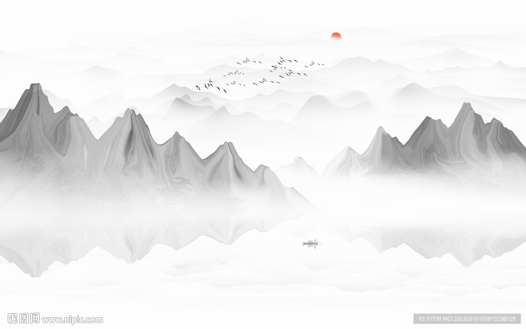 意境写意山水画