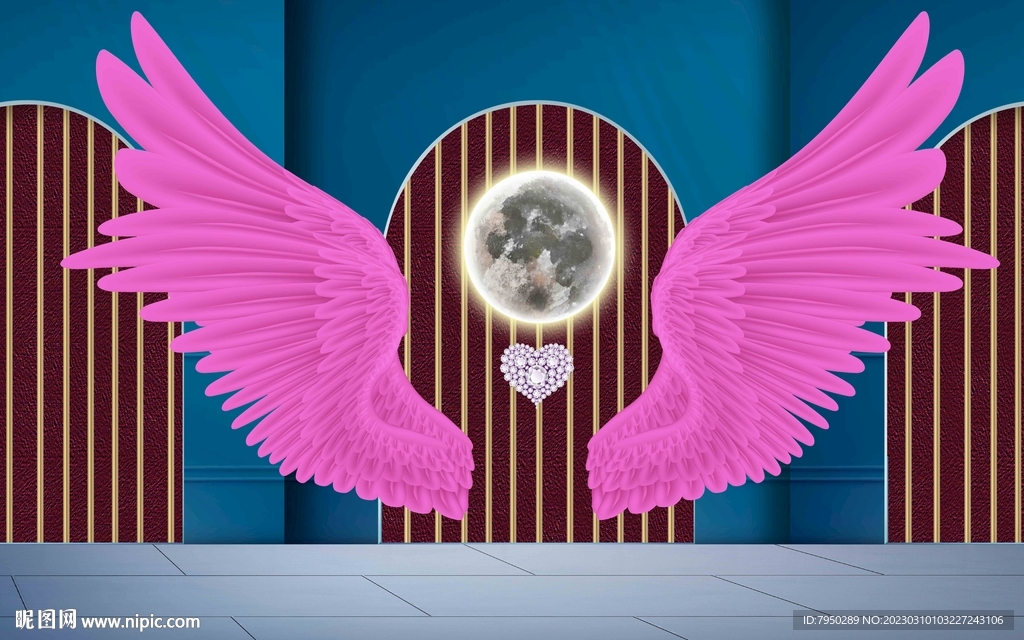 网红翅膀直播间背景墙