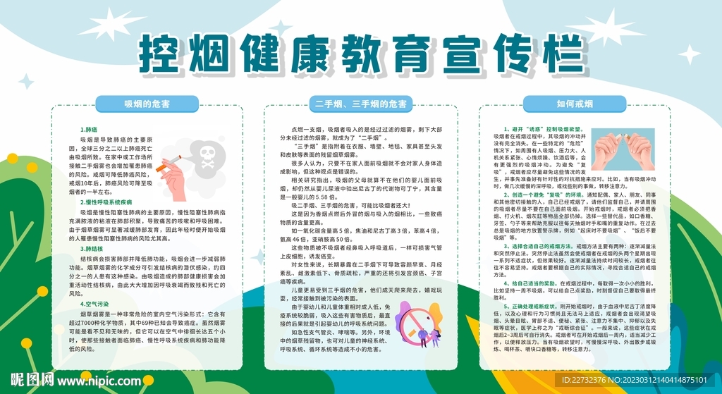 禁烟控烟无烟日展板