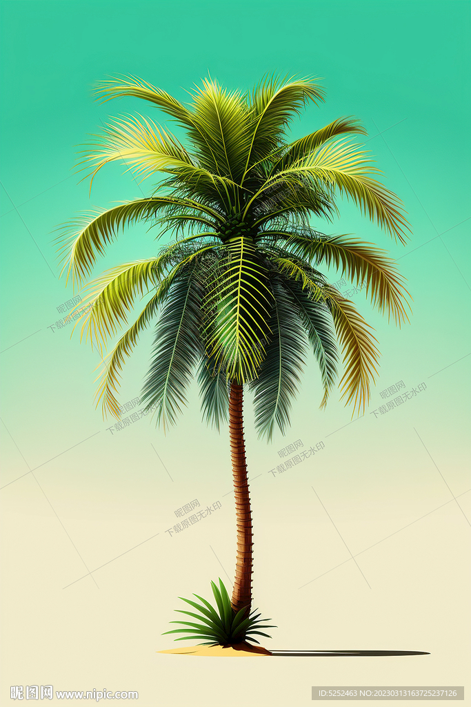 手绘椰子树