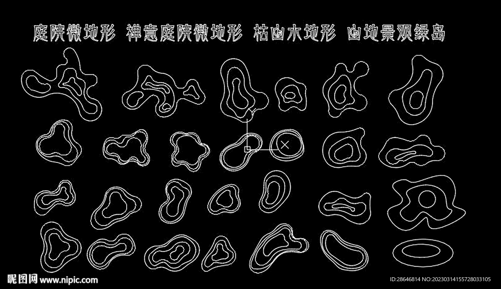 地形微景观CAD图库