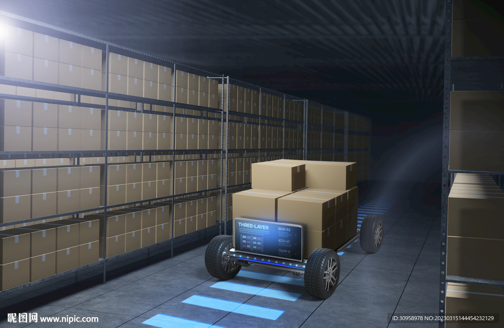 机器人物流仓库海报模板设计