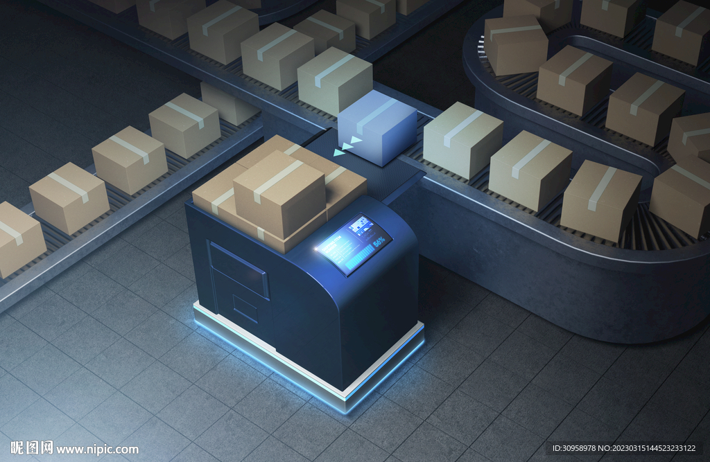 机器人仓库分拣海报模板设计