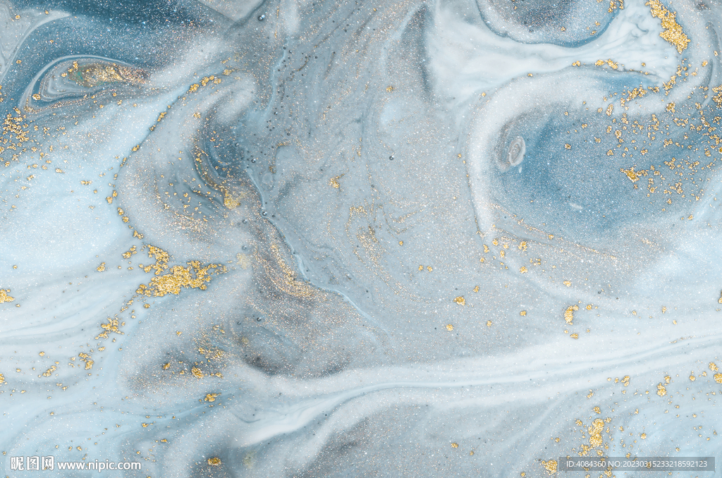蓝色鎏金抽象奢石大理石纹