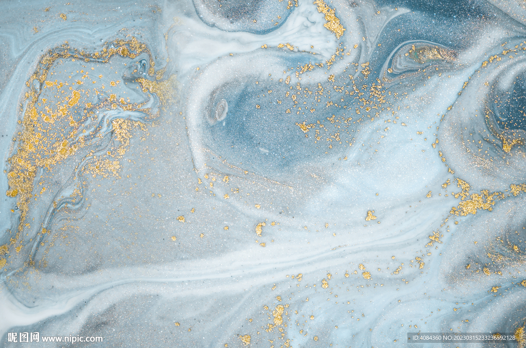 蓝色鎏金抽象奢石大理石纹