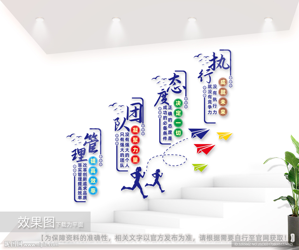 企业公司励志口号楼梯间文化墙