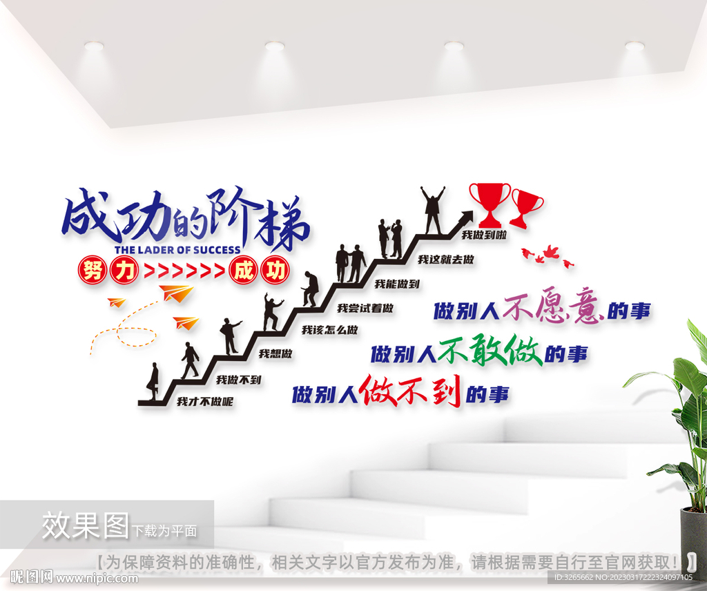 成功的阶梯励志文化墙