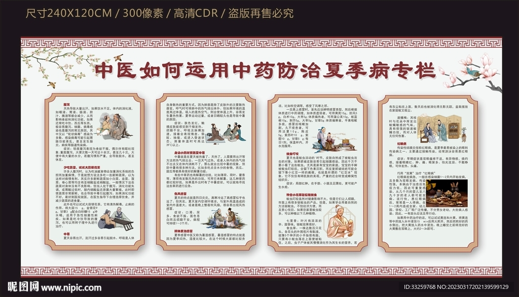 中医防治夏季病宣传栏