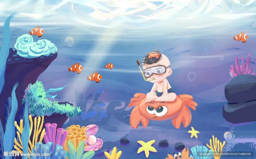 卡通海洋海底世界背景