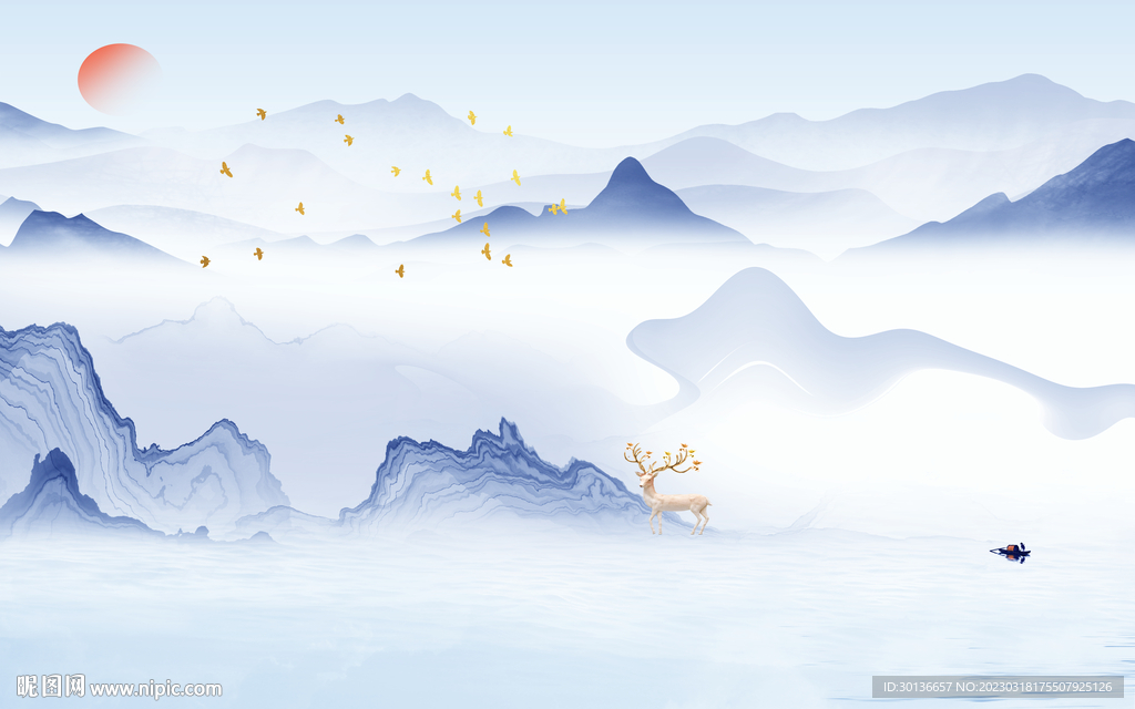 人气 沙发电视山水 tif分层