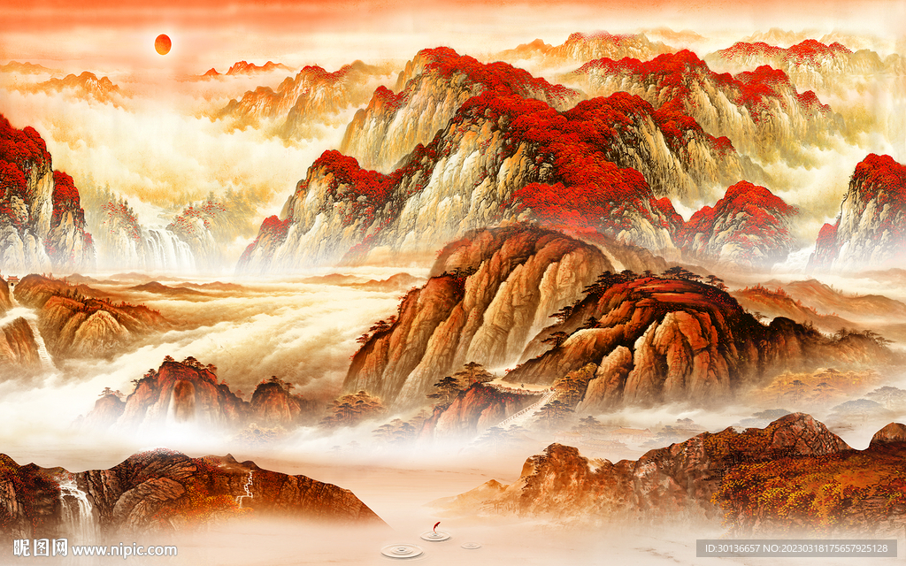 大气 沙发电视山水 tif分层