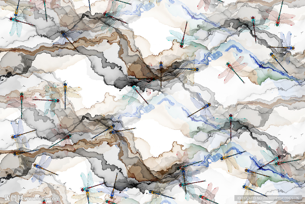 水波纹   蜻蜓   抽象