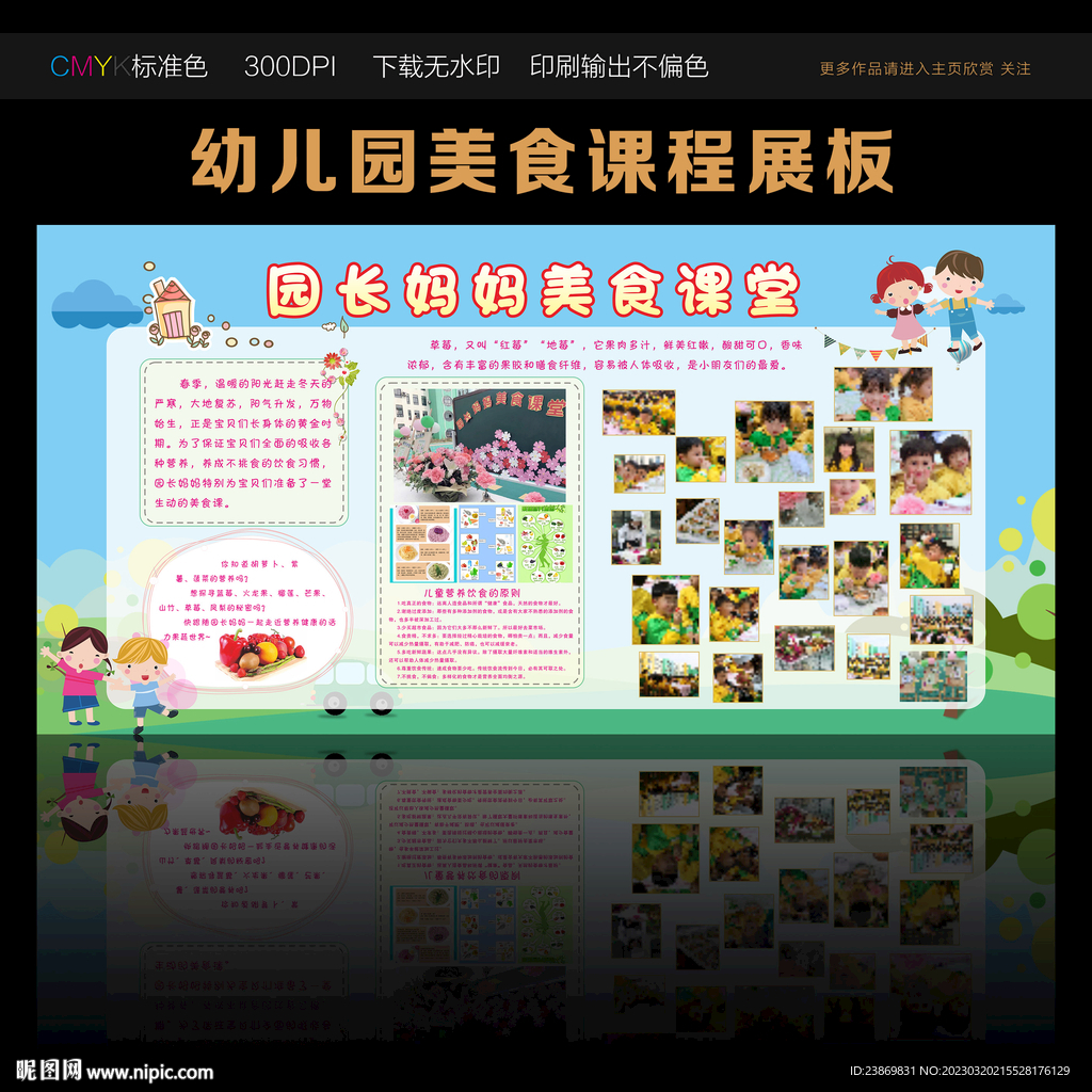 幼儿园美食课程展板