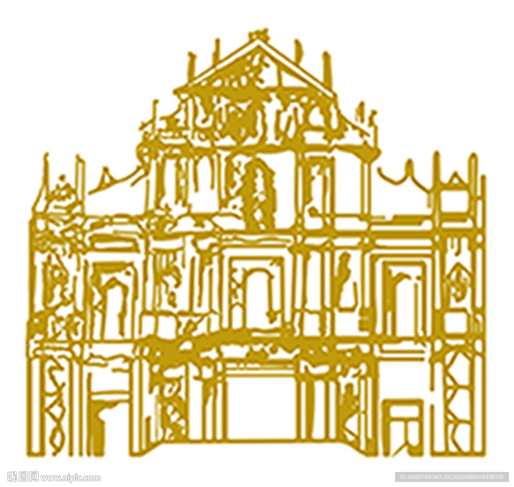 澳门大三巴牌坊地标