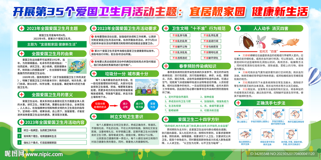爱国卫生月宣传展板