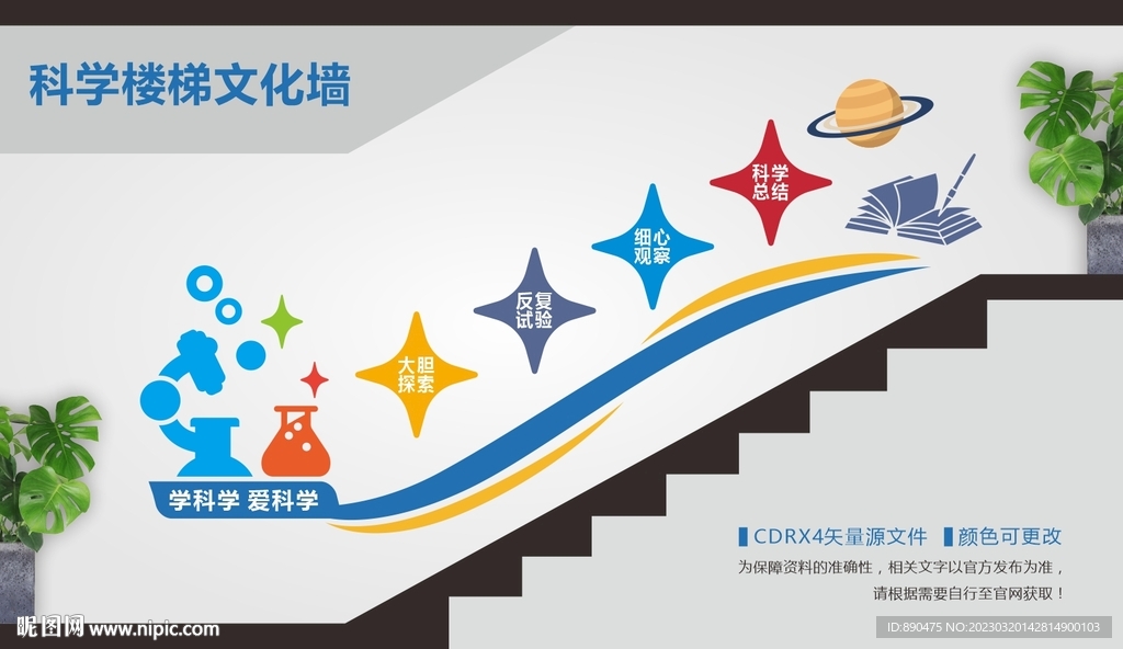 科学实验室楼梯文化墙
