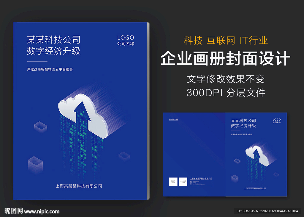 科技互联网企业画册封面模板图片