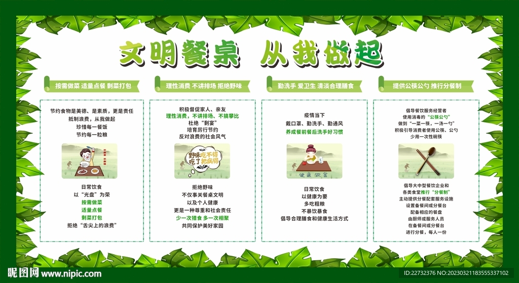文明餐桌展板