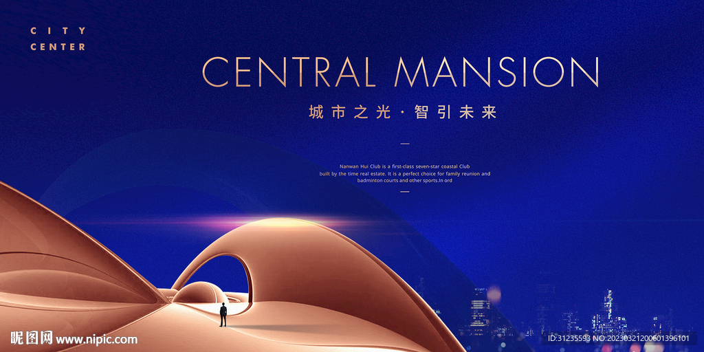 高端房地产 蓝金地产广告 