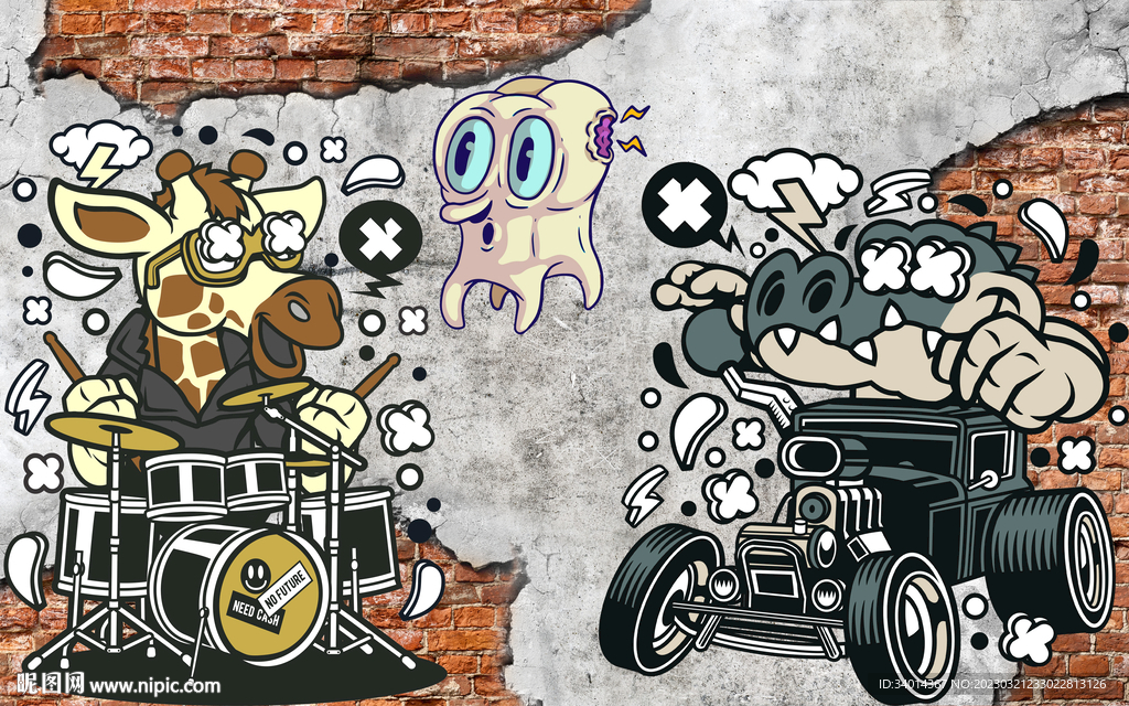 抽象手绘涂鸦背景