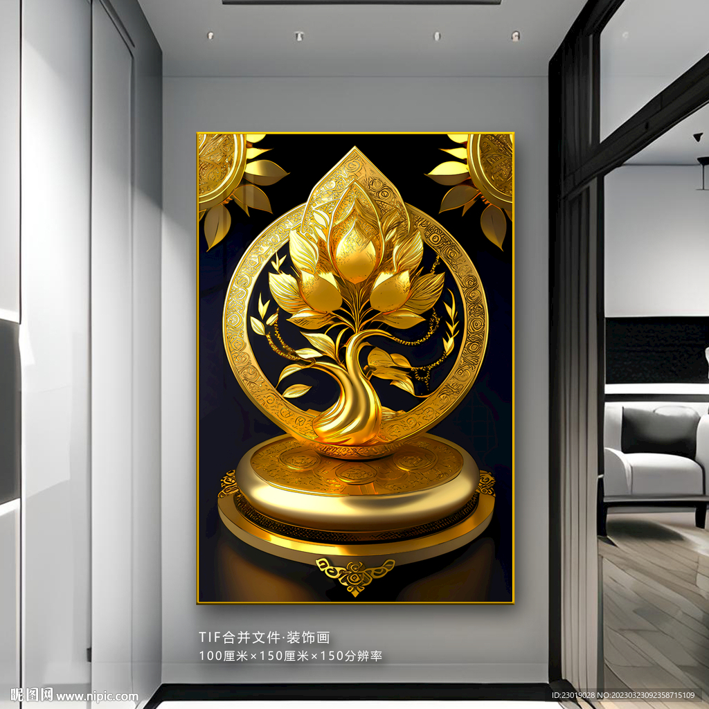 轻奢玄关装饰画