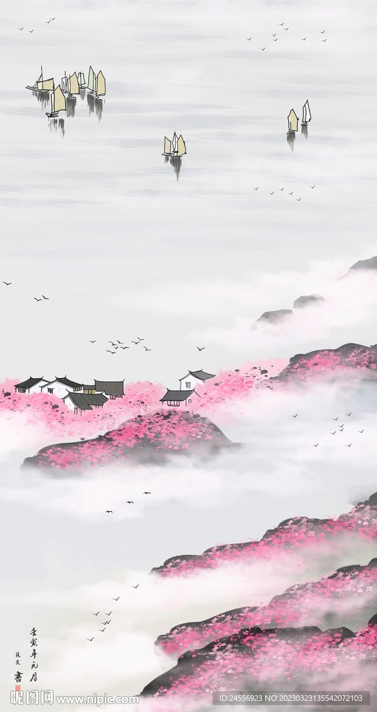 水墨江南风景画