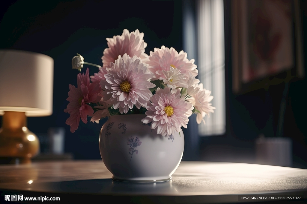 插满小花的花瓶