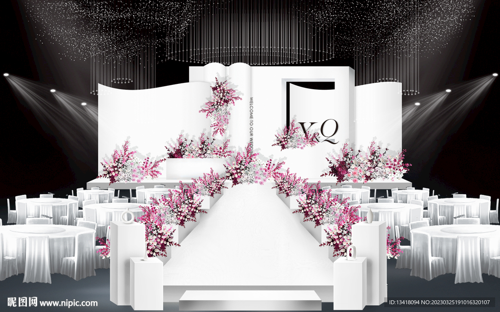 白色秀场风婚礼效果图