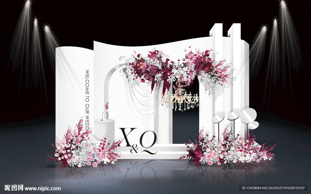 白色秀场韩式风婚礼迎宾区