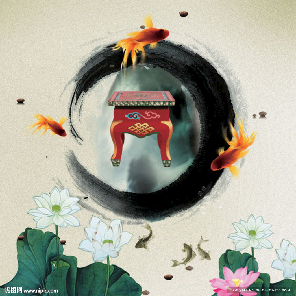 大器鼎 无框画  水墨图